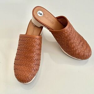 Madewell The Jordyn Tan-Brown Woven Leather Mules Women’s Sz 6